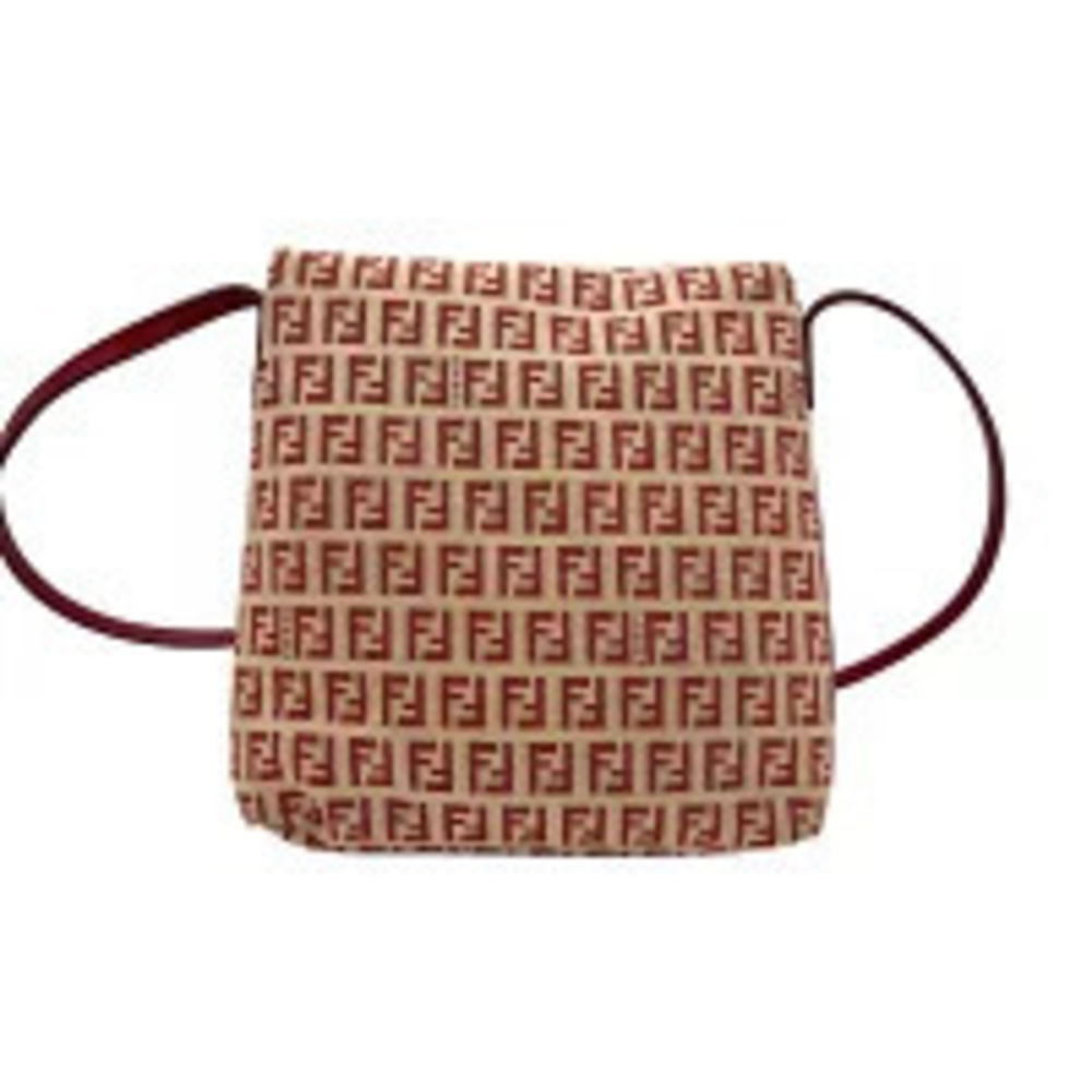Fendi Canvas Camse Pochette Shoulder Bag Red